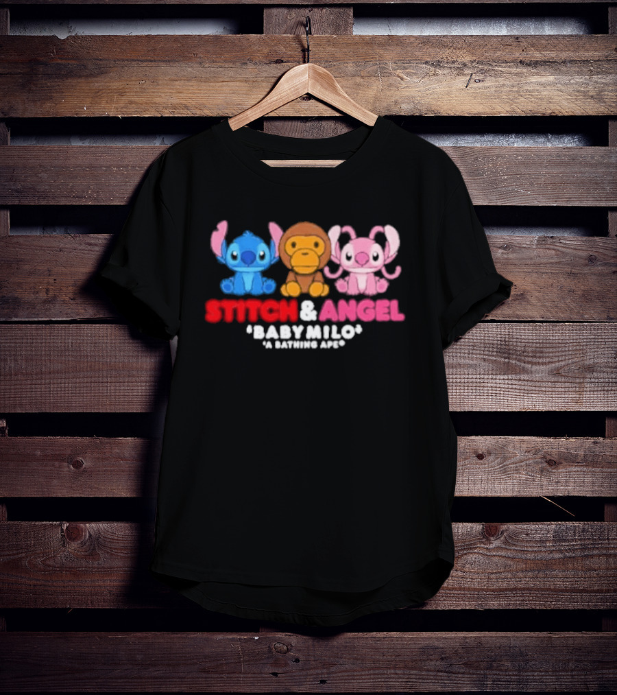 Bape X Disney Stitch Angel Baby Milo Collaboration 2026 T-Shirt