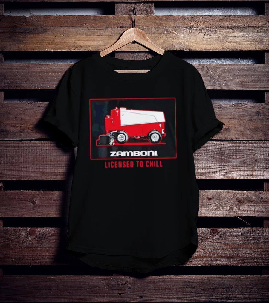 Zamboni Licensed To Chill Red Ice Resurfacer T-Shirt