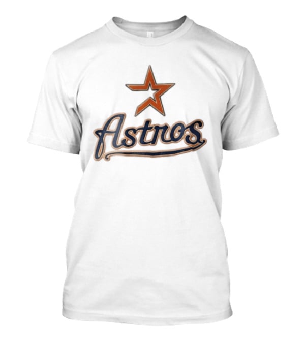 Houston Astros Orange Star Navy Script T-Shirt