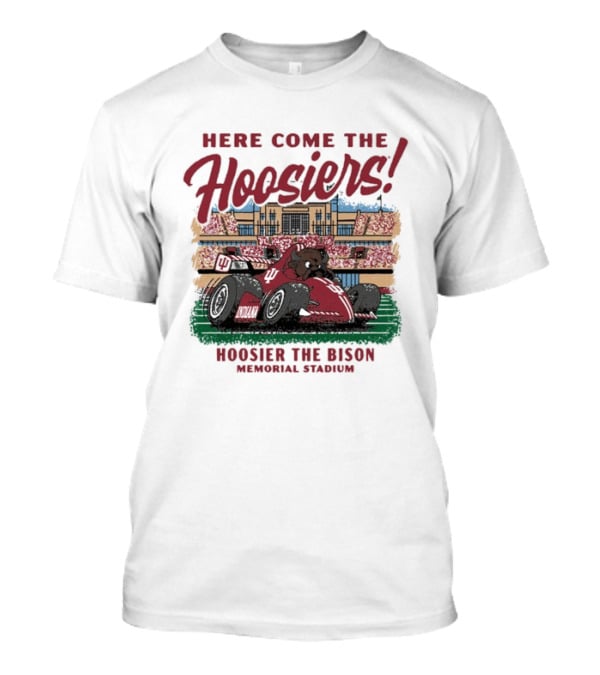 Here Come The Hoosiers Hoosier The Bison Memorial Stadium IndyCar Racing T-Shirt