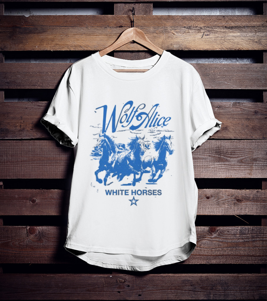 Wolf Alice Blue White Horses Star T-Shirt