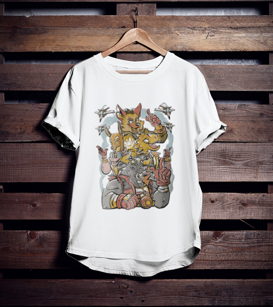 Star Fox Team Characters Thumbs Up Fighter Jets Gaming Adventure T-Shirt