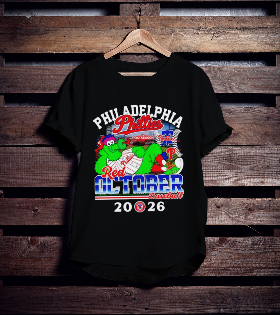 Philadelphia Phillies 2026 Red October Postseason Baseball T-Shirt