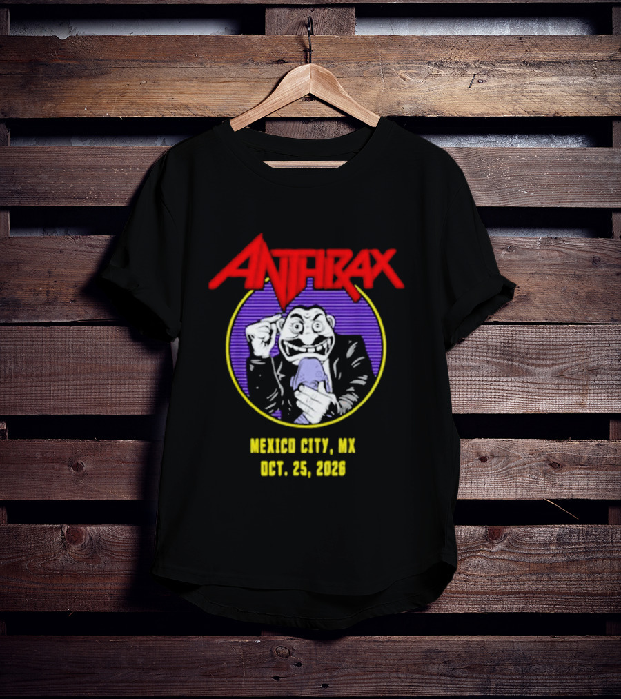 Anthrax Mexico City MX October 25 2026 World Tour Event T-Shirt
