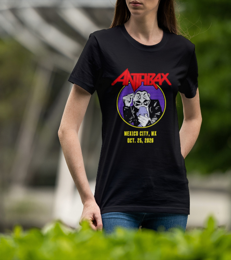 Anthrax Mexico City MX October 25 2026 World Tour Event T-Shirt