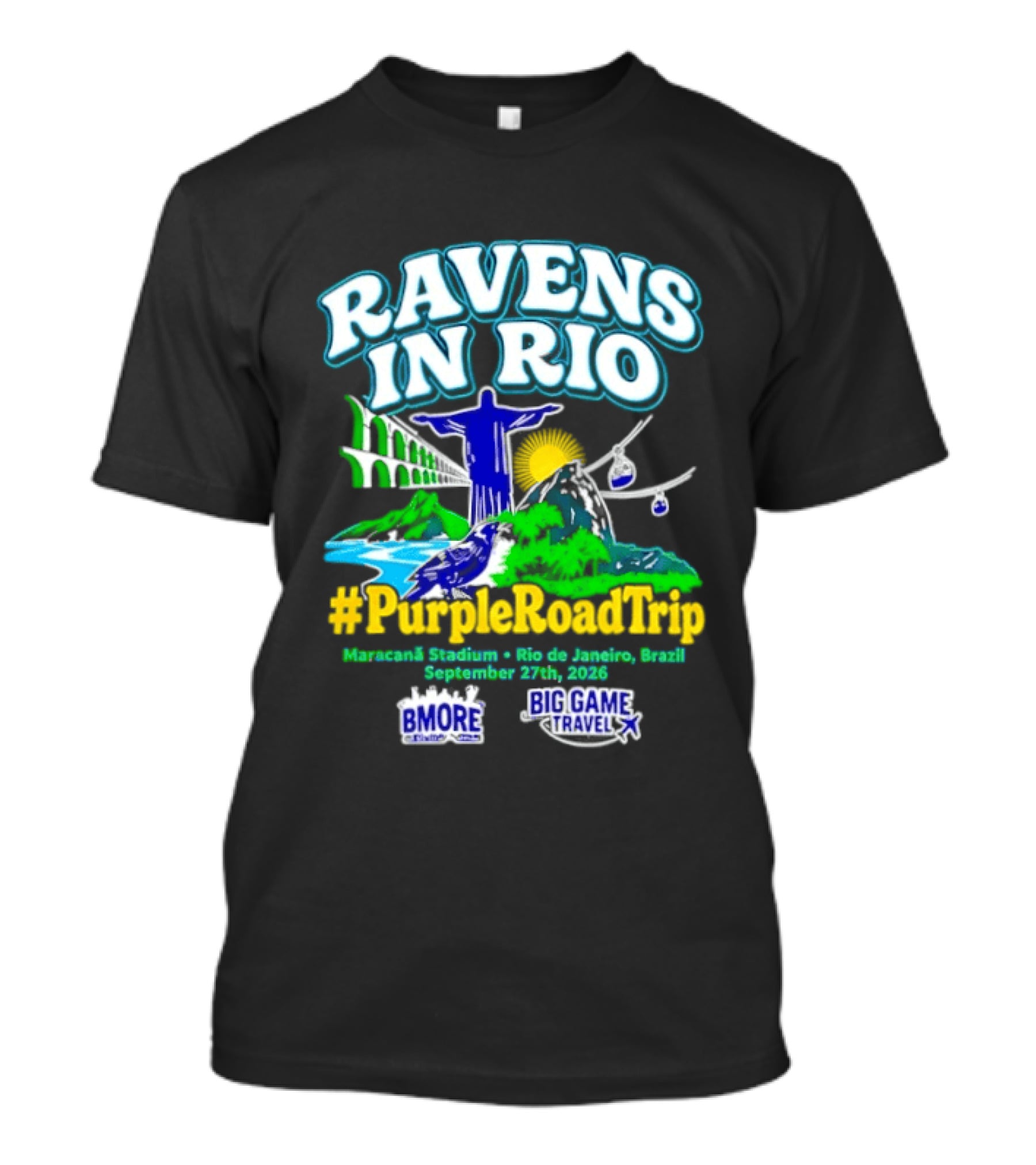 Ravens In Rio #PurpleRoadTrip Maracana Stadium September 27th 2026 T-Shirt