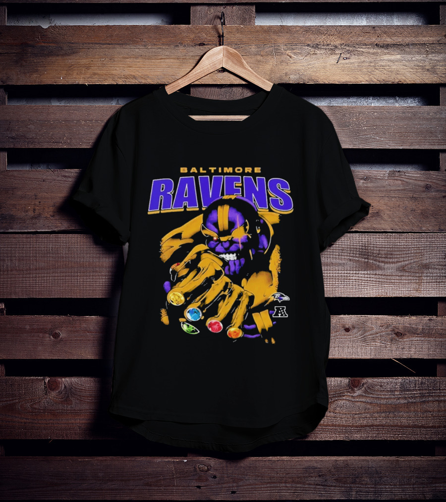 Baltimore Ravens Thanos Gauntlet Infinity Stones AFC T-Shirt