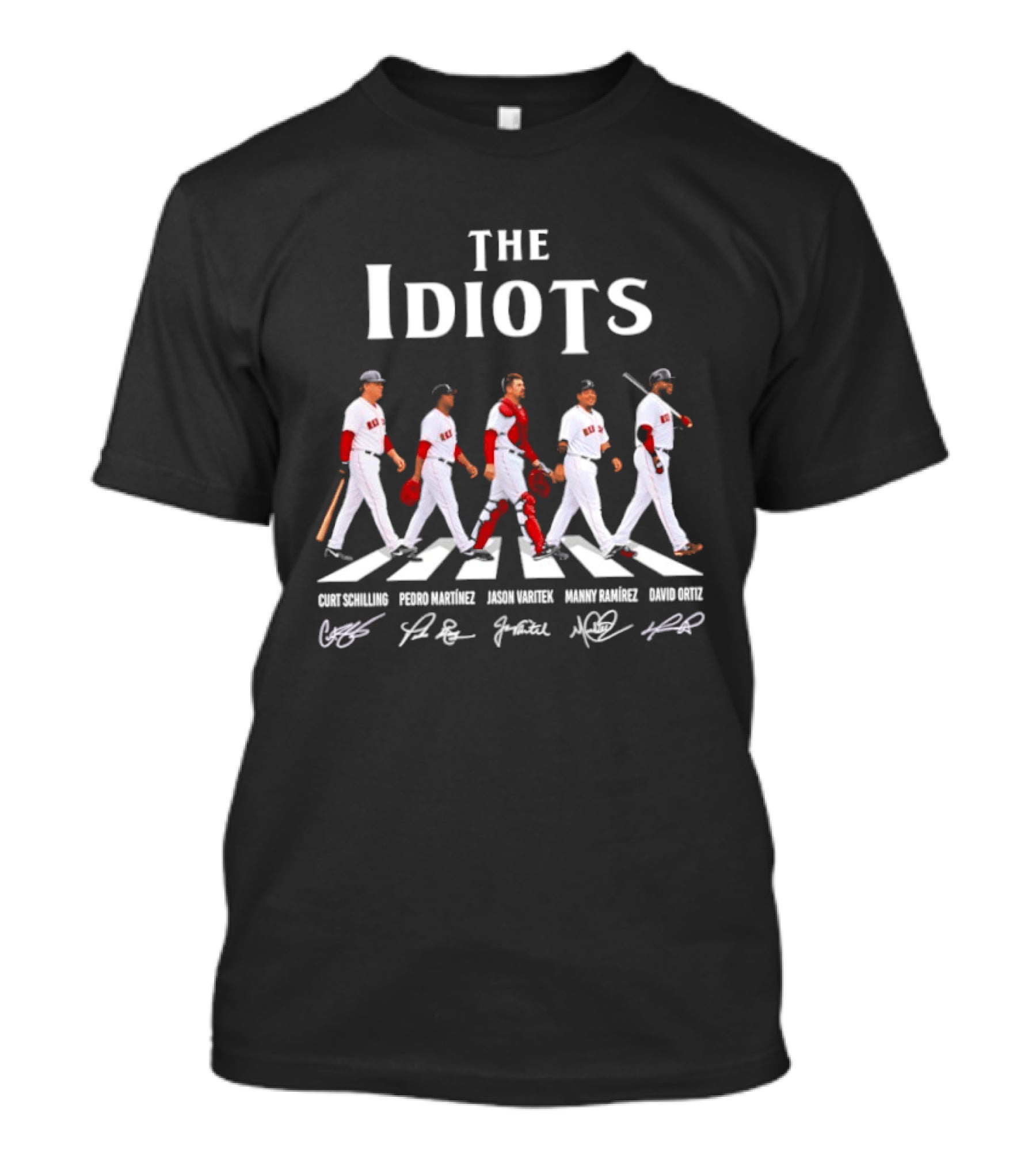 Boston Red Sox The Idiots Abbey Road Baseball Players Signatures T-Shirt