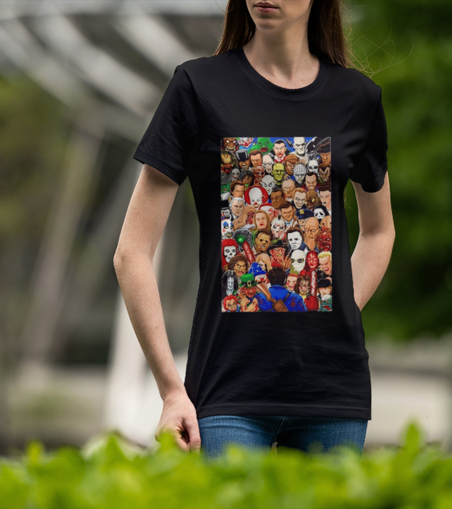 Horror Movie Icons Collage Halloween 2026 Collection T-Shirt