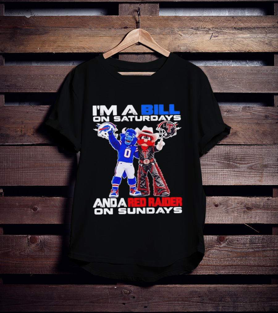 Buffalo Bills And Texas Tech Red Raiders Football Weekend Mascots Fan T-Shirt