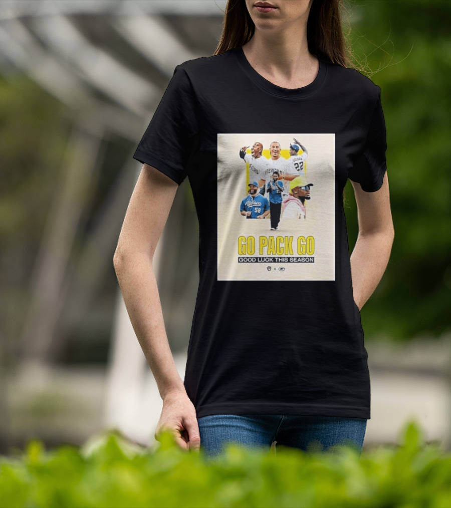 Go Pack Go Brewers Good Luck This Season Packers Sports Collaboration Vintage Vibe T-Shirt