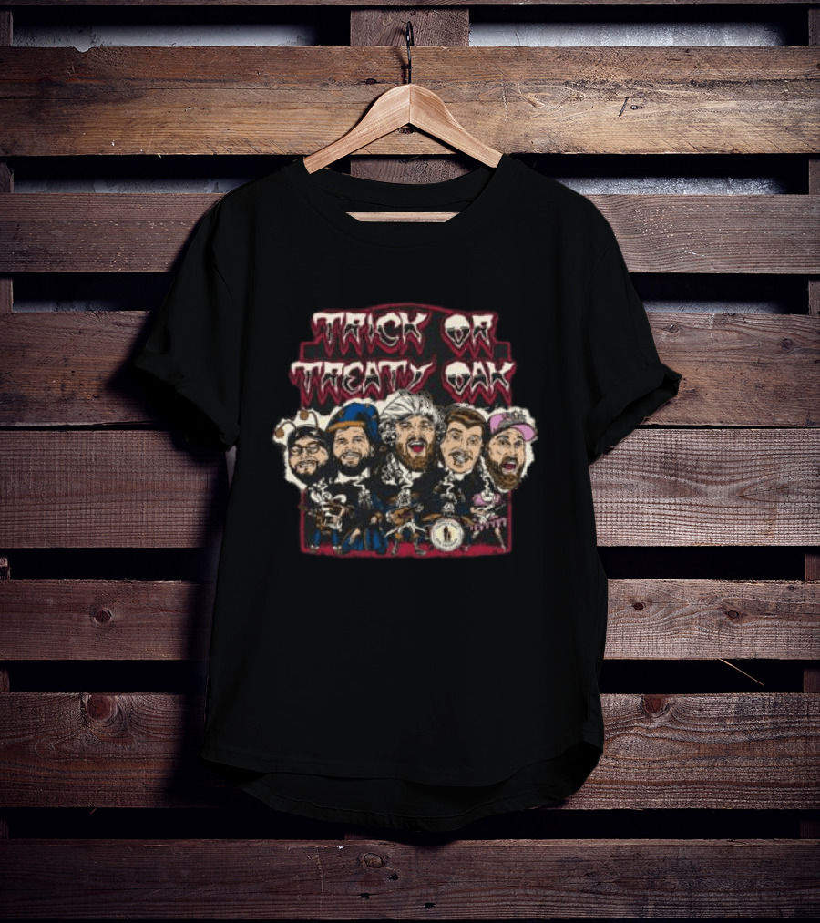 Trick Or Treaty Oak Halloween Character Band Image T-Shirt