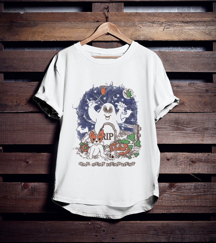 Car Seat Headrest Halloween Ghost Cat Pumpkin 2026 T-Shirt