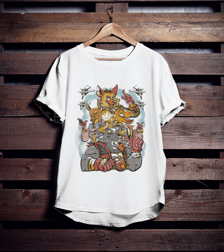 Chuhai Labs Bombs Away Anthro Pilot Team With Fighter Jets T-Shirt