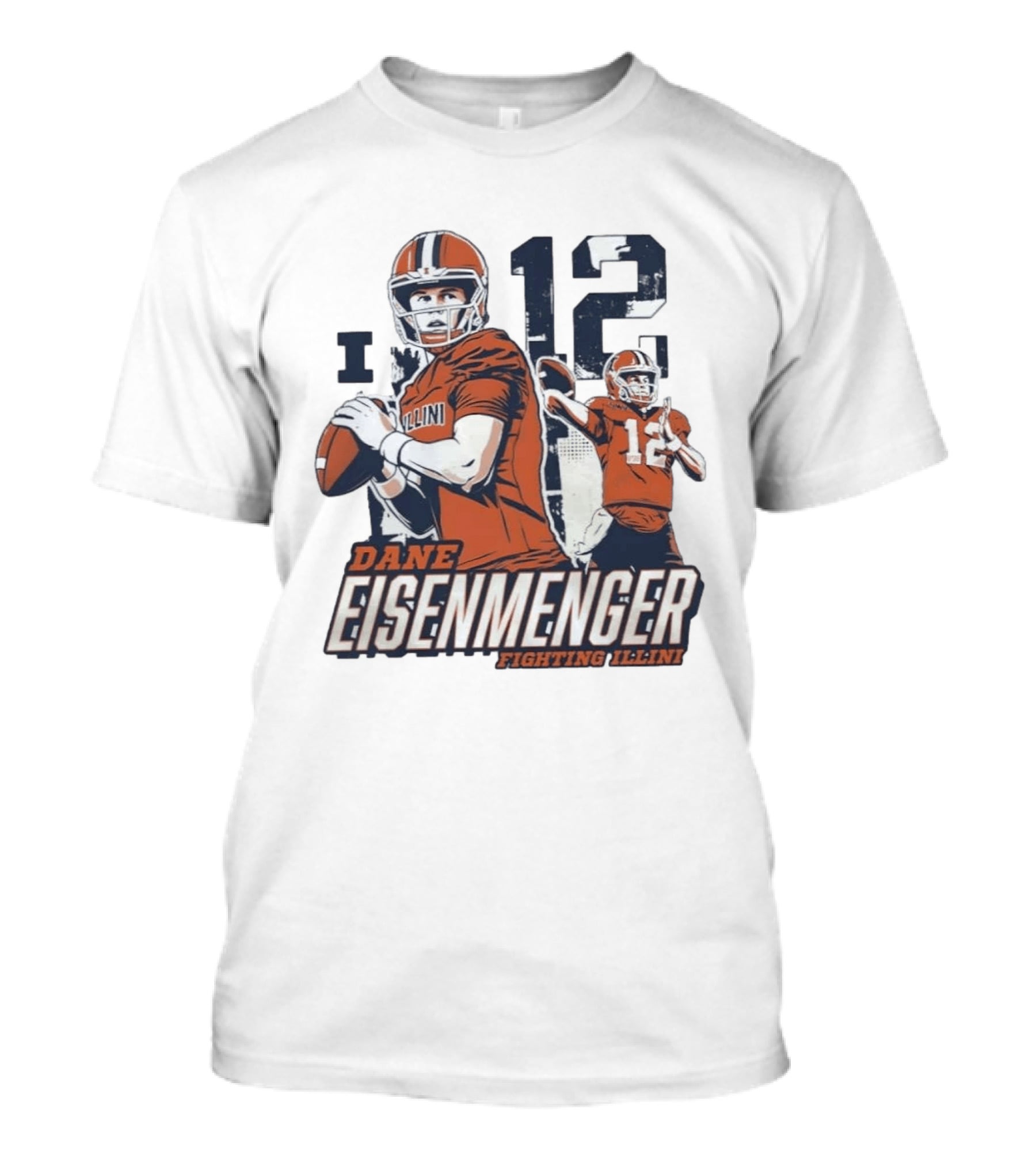 Dane Eisenmenger No 12 Illinois Fighting Illini Football T-Shirt
