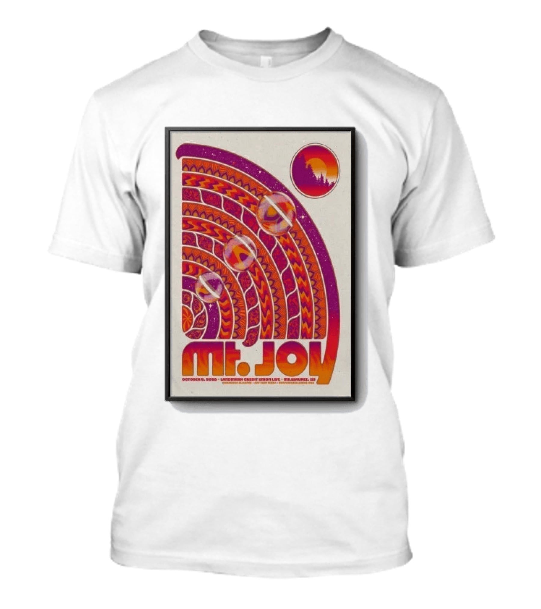 MT. Joy October 2 2026 Landmark Credit Union Live Milwaukee WI Psychedelic Sunset T-Shirt