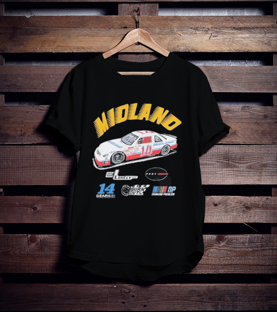 Midland Racing Team Car Fast Wheels Mr. Lonely Co. Burnout DP Driving People 14 Gears T-Shirt