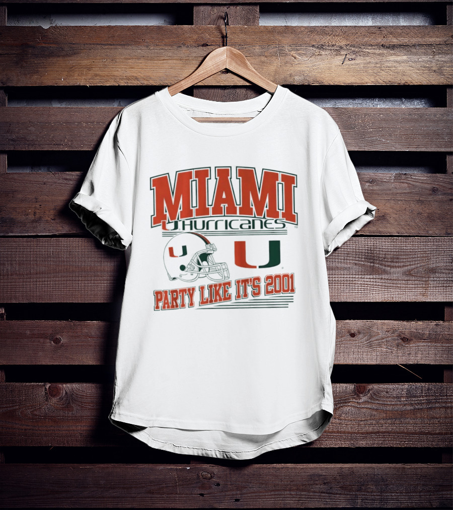 Miami Hurricanes Party Like It's 2001 Football Helmet U T-Shirt