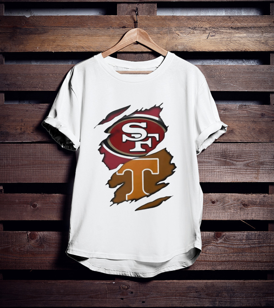 San Francisco 49ers Tennessee Volunteers Ripped SF Logos Fusion T-Shirt