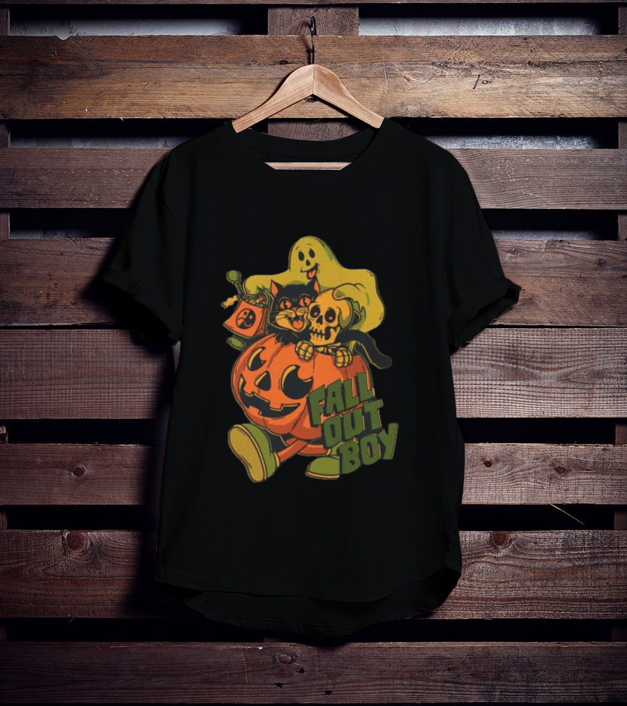 Fall Out Boy Halloween Cat Ghost Pumpkin Skull T-Shirt