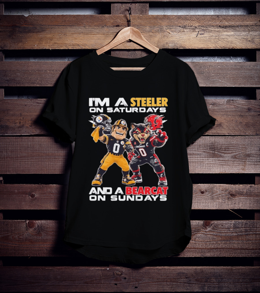 I'm A Steeler On Saturdays And A Bearcat On Sundays Cincinnati Football Fan T-Shirt