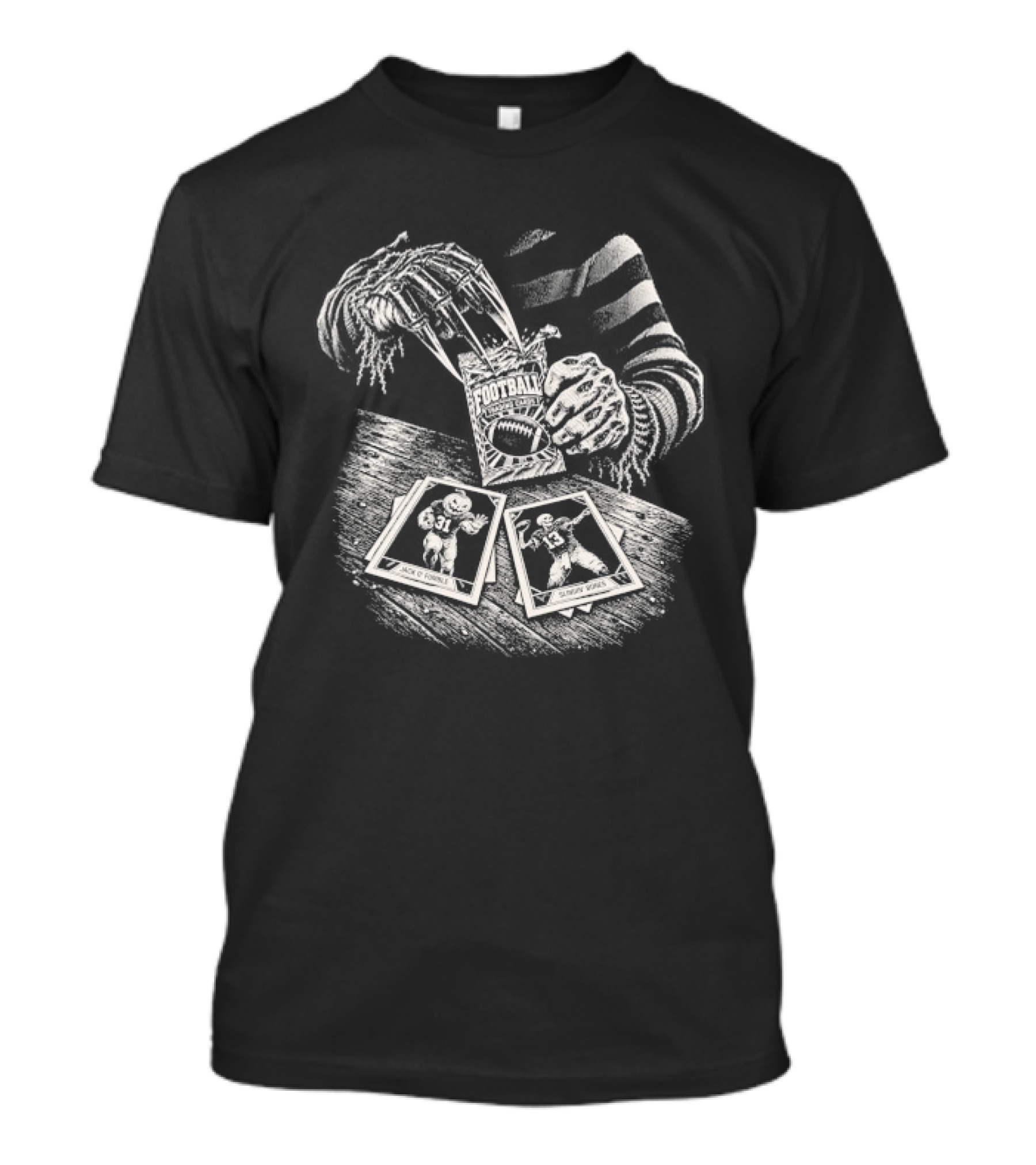 Freddy Krueger Football Trading Cards Nightmare On Rip Street Halloween T-Shirt