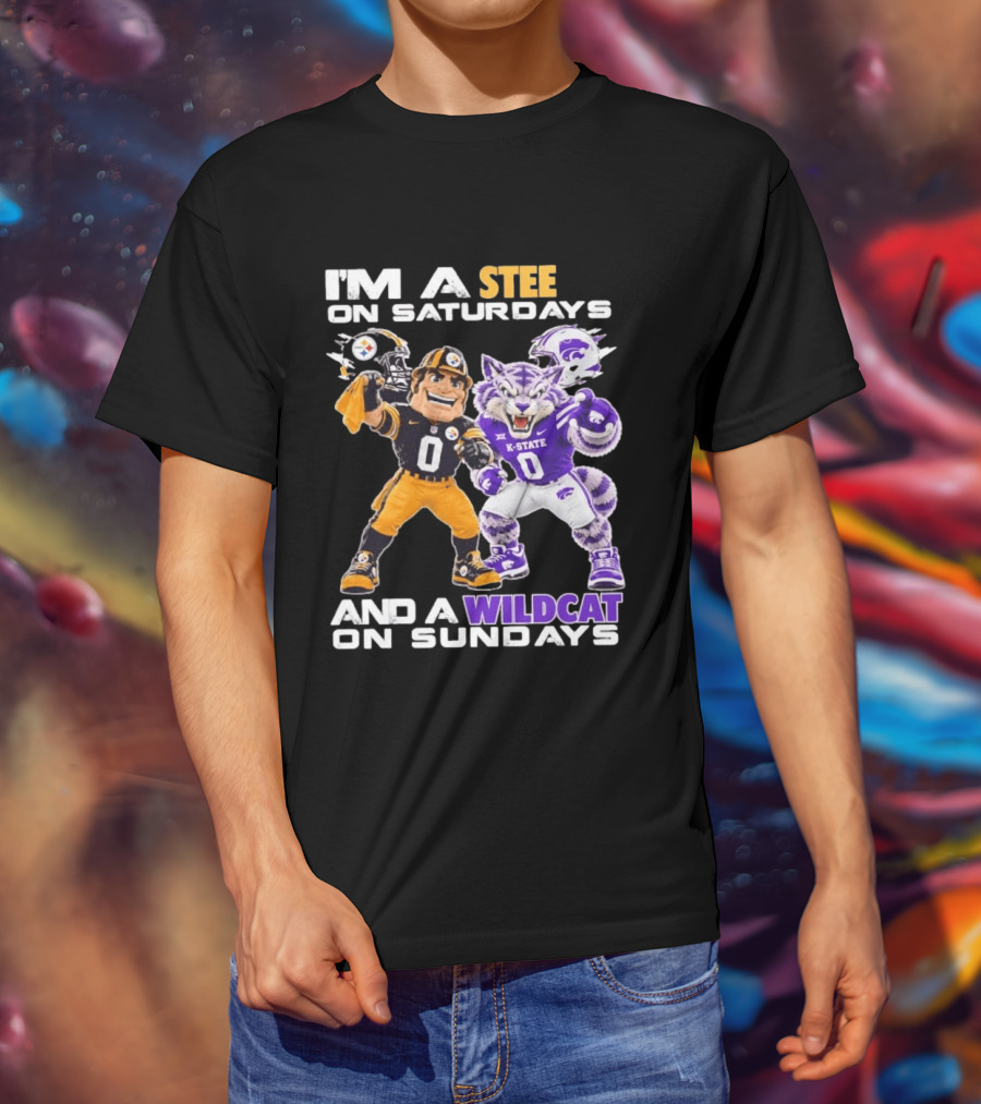 I'm A Steeler On Saturdays And A Wildcat On Sundays K State Football Fan Gear T-Shirt