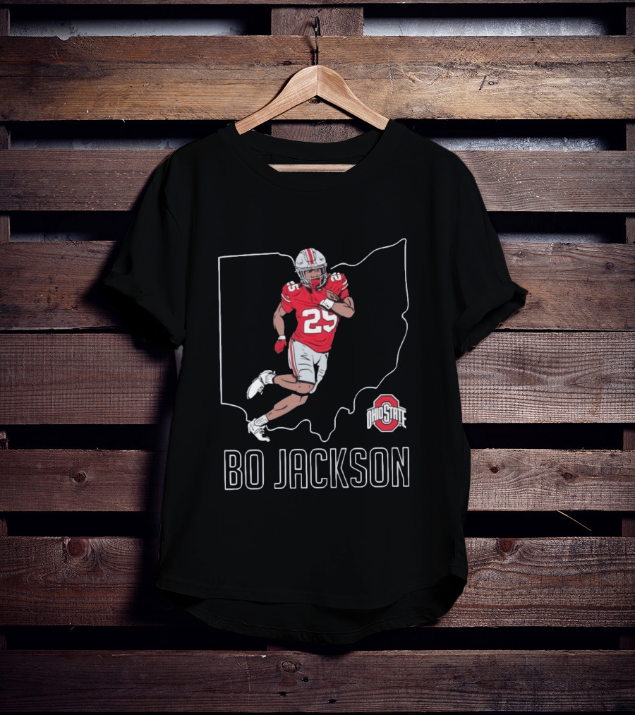 NCAA Ohio State Buckeyes Bo Jackson No 25 Caricature Football T-Shirt