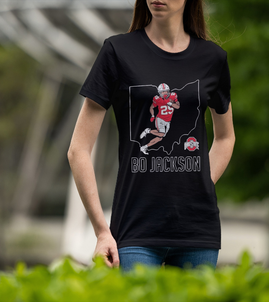 NCAA Ohio State Buckeyes Bo Jackson No 25 Caricature Football T-Shirt