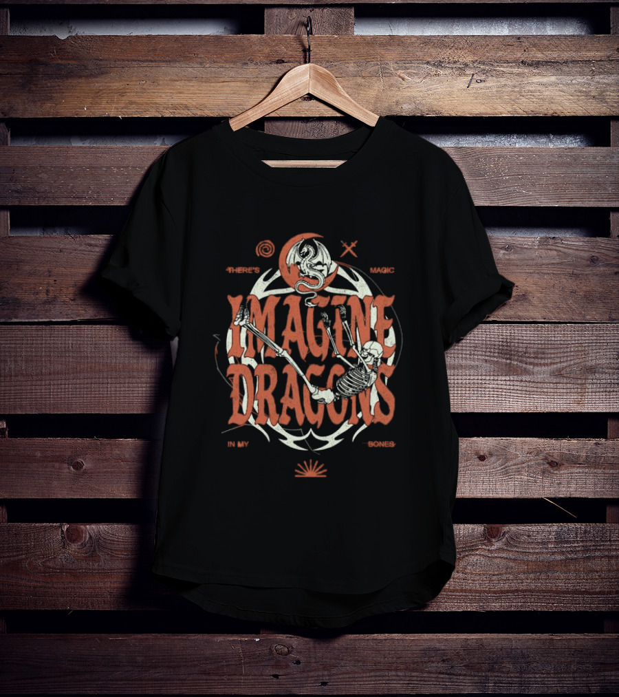 Imagine Dragons Music Store Skeleton And Moon There's Magic In My Bones T-Shirt