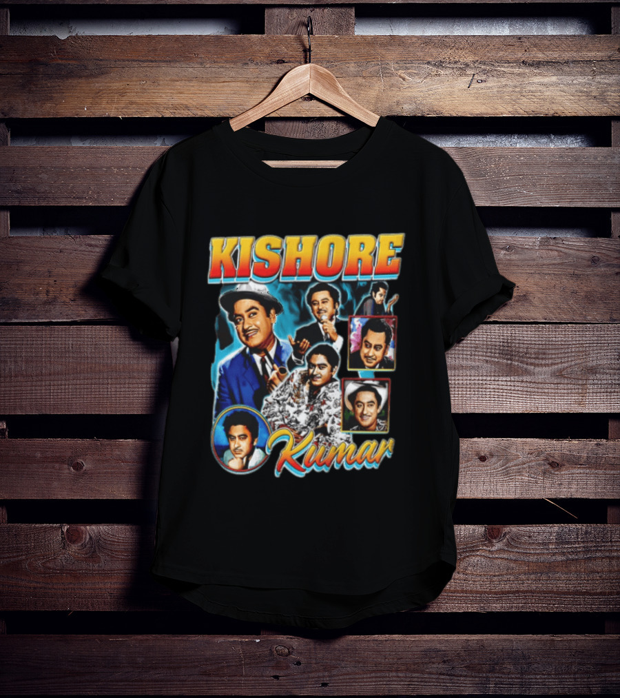 Kishore Kumar Retro Collage Music Legend T-Shirt