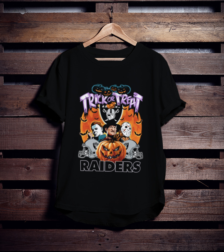 Las Vegas Raiders Trick Or Treat Halloween Pumpkin Ghosts T-Shirt