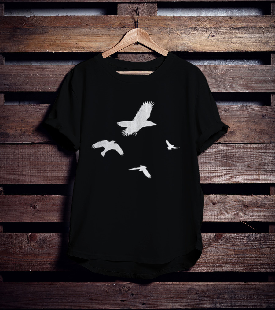 Shinedown Store Black Trucker Birds White Bird T-Shirt