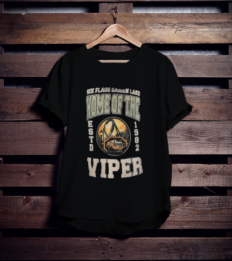 Six Flags Darien Lake Home Of The Viper ESTD 1982 Roller T-Shirt