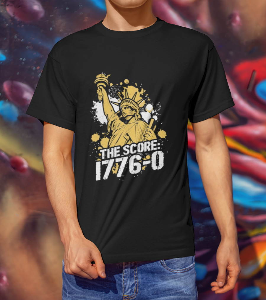 The Fat Electrician Statue Of Liberty 1776 0 Score T-Shirt
