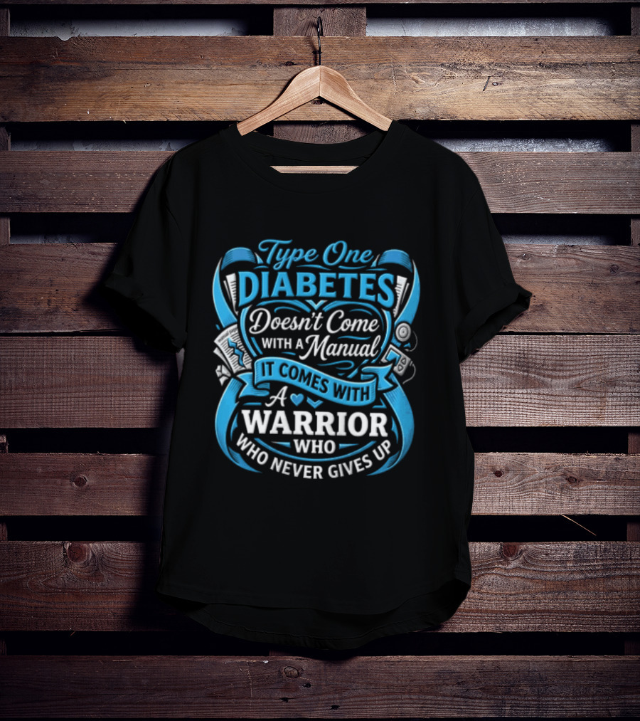Type One Diabetes Doesn't Come With A Manual It Comes With A Warrior Who Never Gives Up T-Shirt