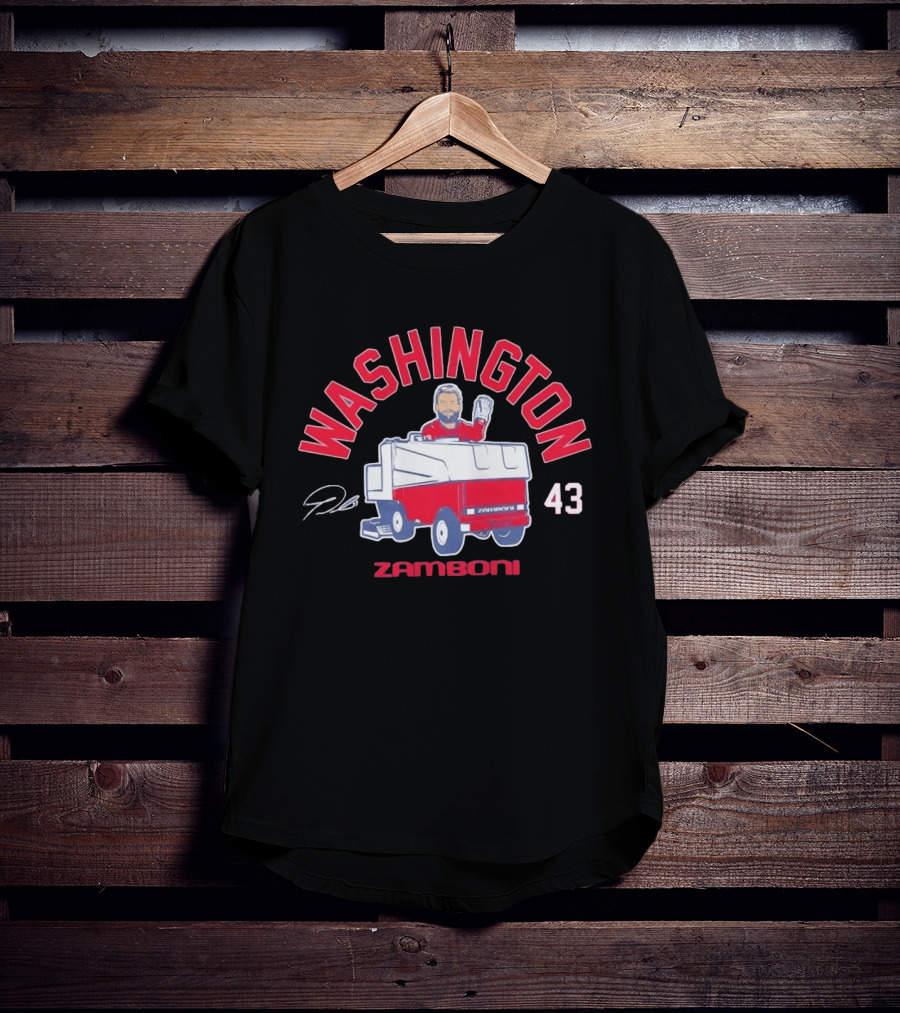 Washington Capitals Tom Wilson 43 Zamboni Driver Cartoon T-Shirt