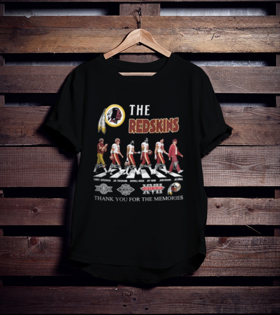 The Redskins Sonny Jurgensen Joe Theismann Darrell Green Monk John Riggins Joe Gibbs Thank You For The Memories T-Shirt