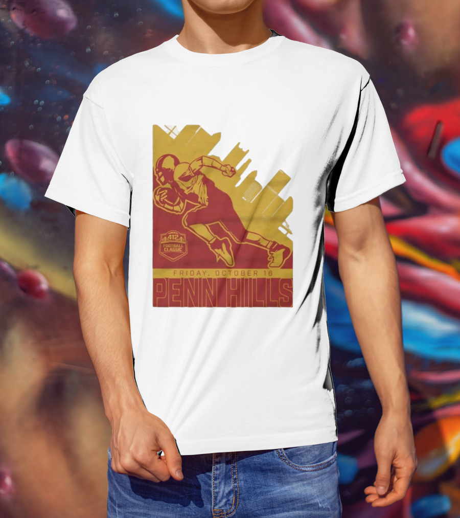 412 Football Classic Penn Hills Friday October 16 Football Player Image T-Shirt