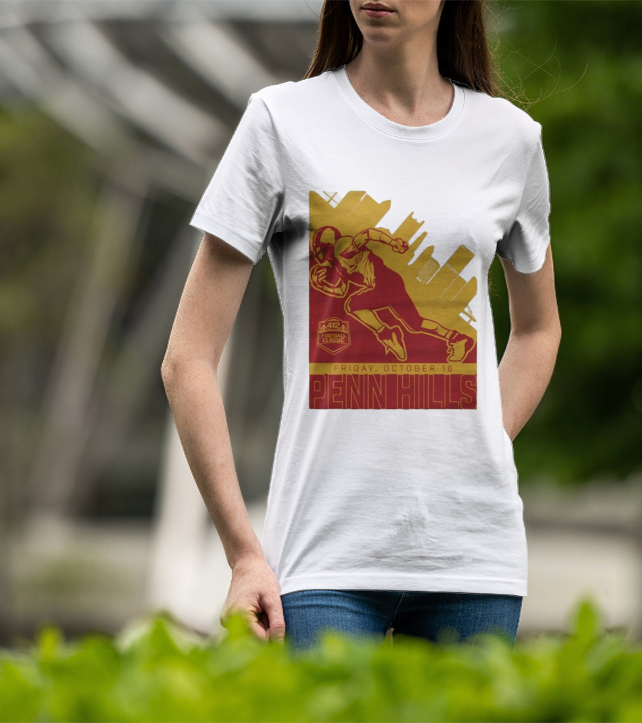 412 Football Classic Penn Hills Friday October 16 Football Player Image T-Shirt