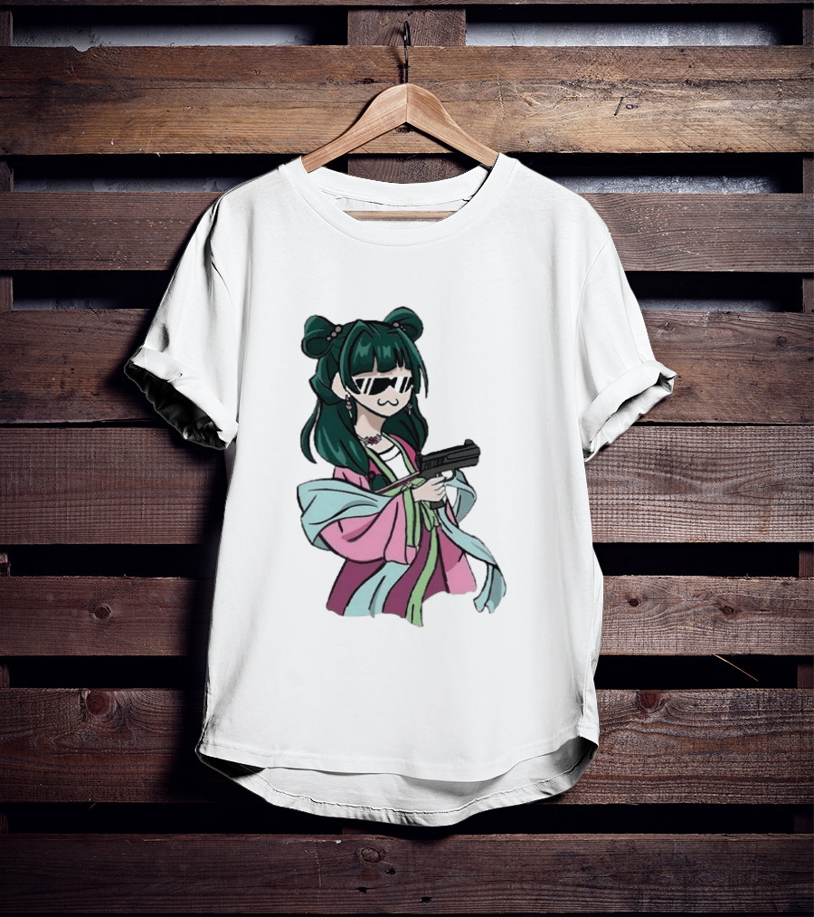 Mao Mao The Apothecary Diaries Anime Character With Gun And Sunglasses T-Shirt