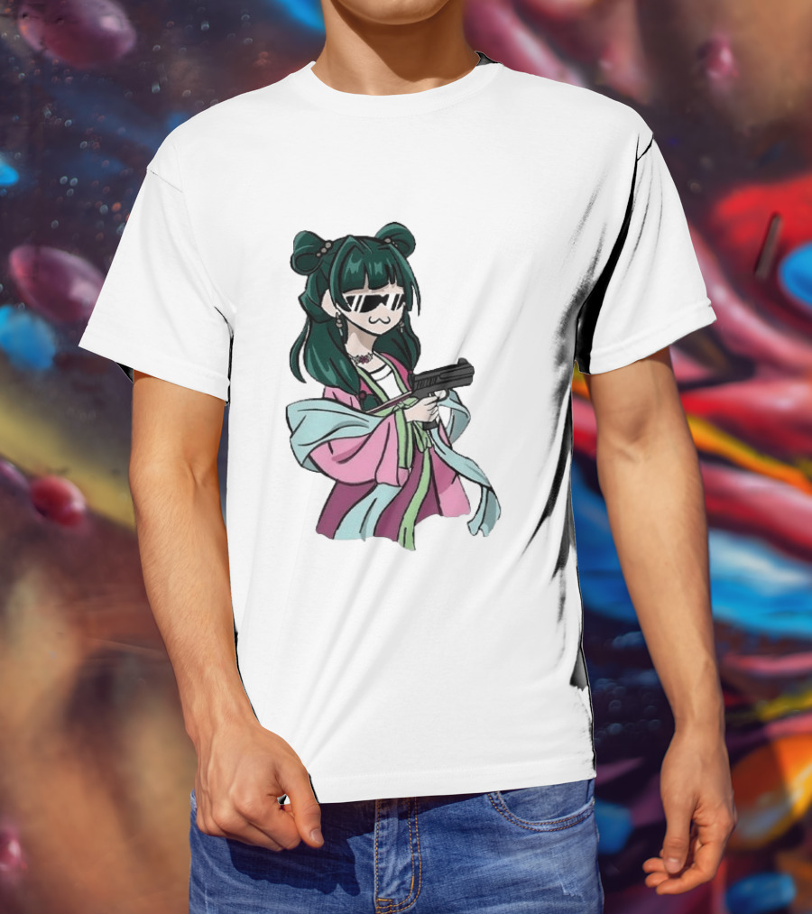 Mao Mao The Apothecary Diaries Anime Character With Gun And Sunglasses T-Shirt