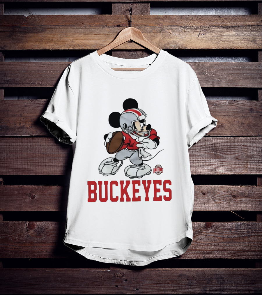 Mickey Mouse Ohio State Buckeyes Football Quarterback T-Shirt