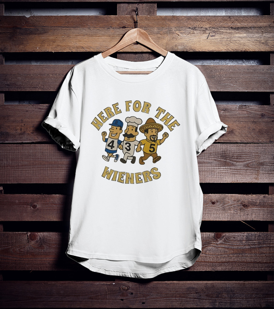 Milwaukee Brewers Here For The Wieners Racing Mascots 4 3 5 T-Shirt