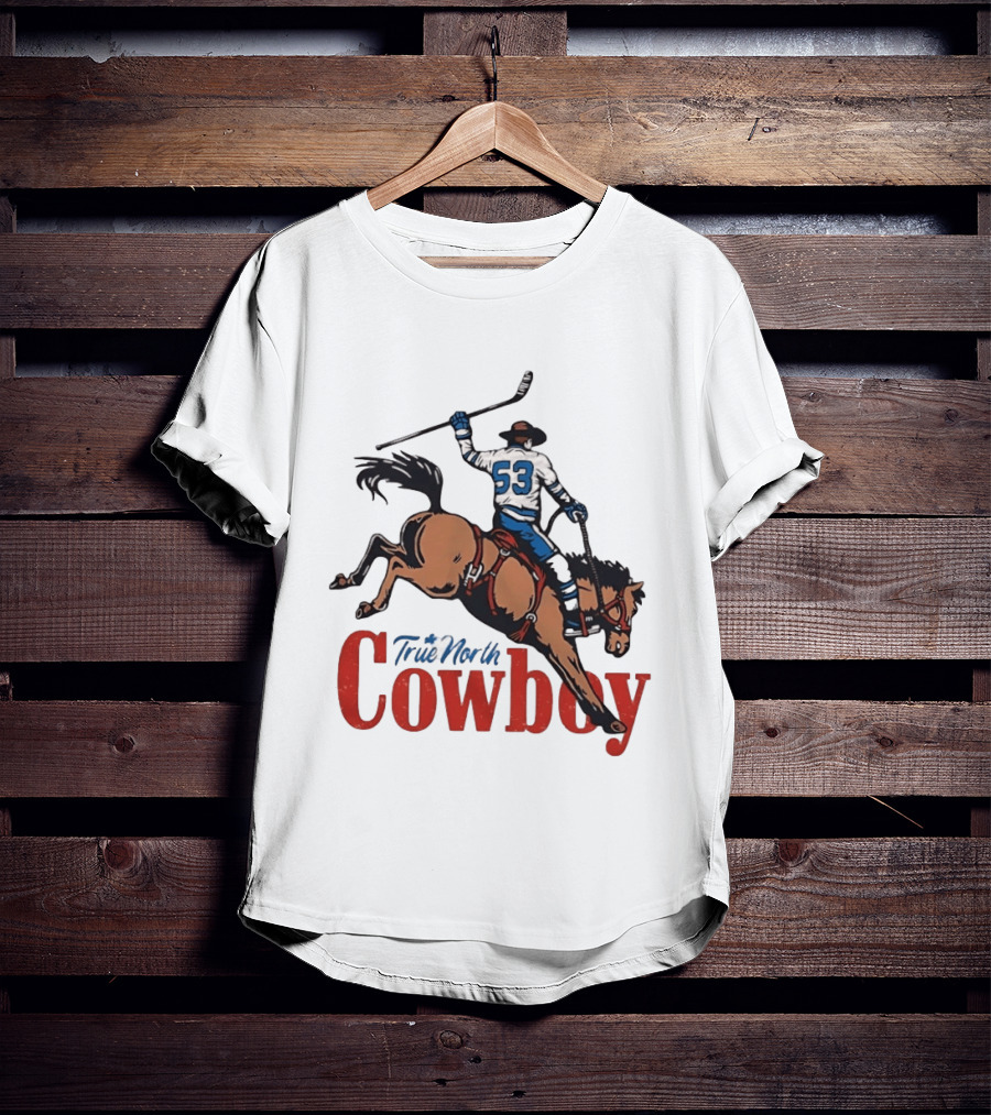 True North Cowboy Hockey Riding Bucking Bronco Number 53 T-Shirt