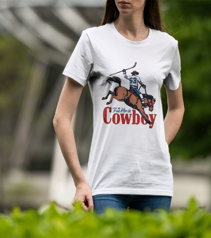 True North Cowboy Hockey Riding Bucking Bronco Number 53 T-Shirt