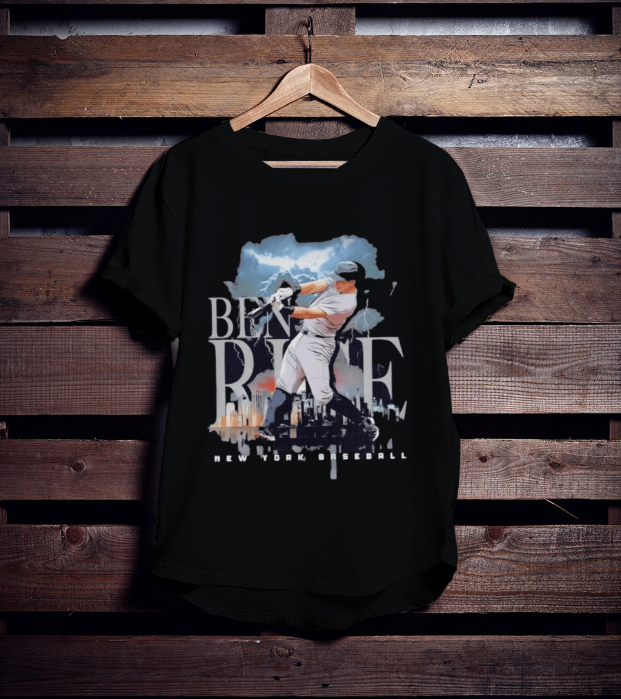 Ben Rice New York Baseball Player Lightning Skyline T-Shirt