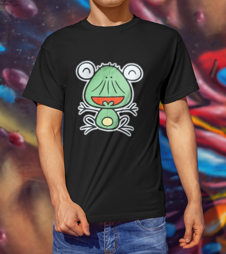 Brooklyn Museum Store Beshi Caps Cartoon Green Frog T-Shirt