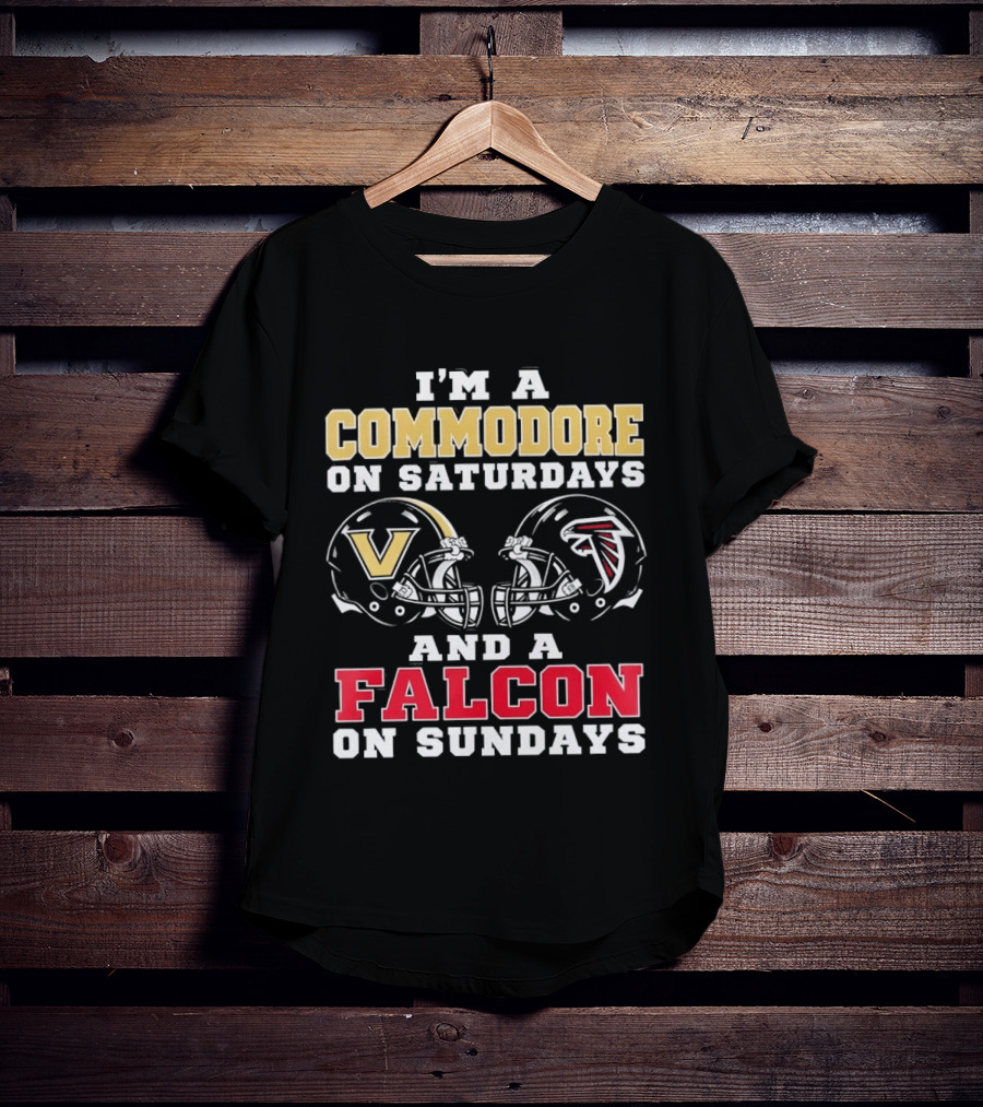 I'm A Commodore On Saturdays And A Falcon On Sundays Football Helmets T-Shirt