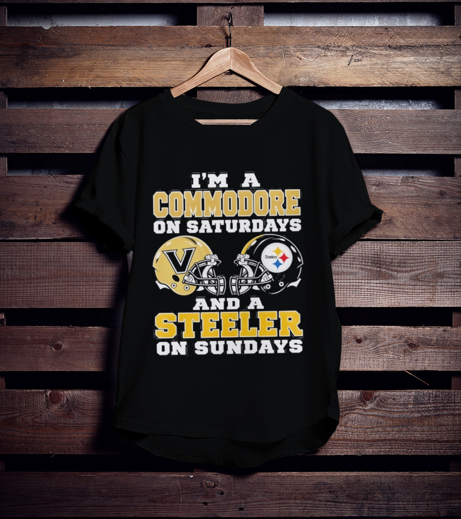 I'm A Commodore On Saturdays And A Steeler On Sundays Helmets T-Shirt